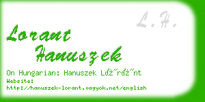 lorant hanuszek business card